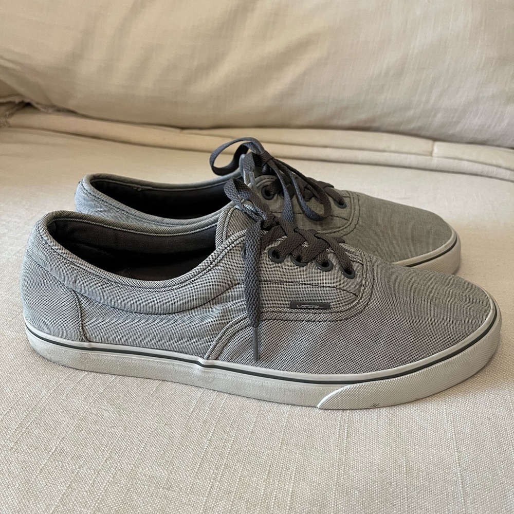 Vans Gray Canvas Sneakers with White Sole